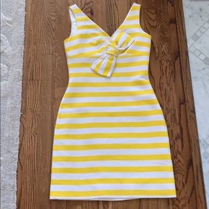 Kate Spade Yellow striped dress with bow Size 2